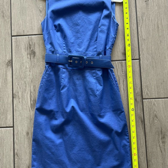 Banana Republic Sleeveless Belted Midi Dress in Blue - Picture 8 of 8